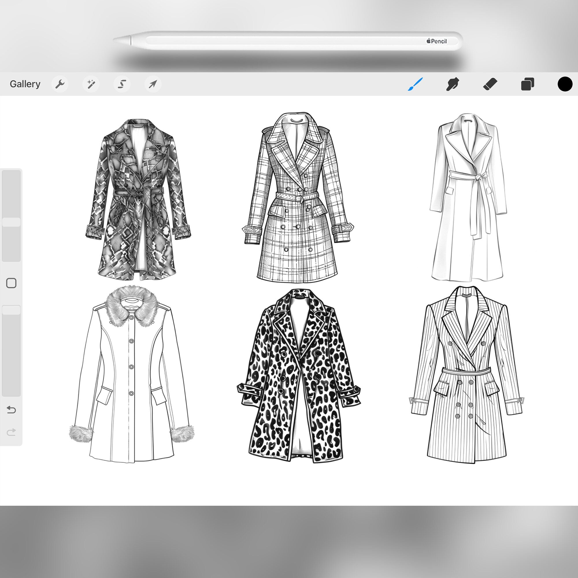 100 Procreate Coat Stamp Brushes