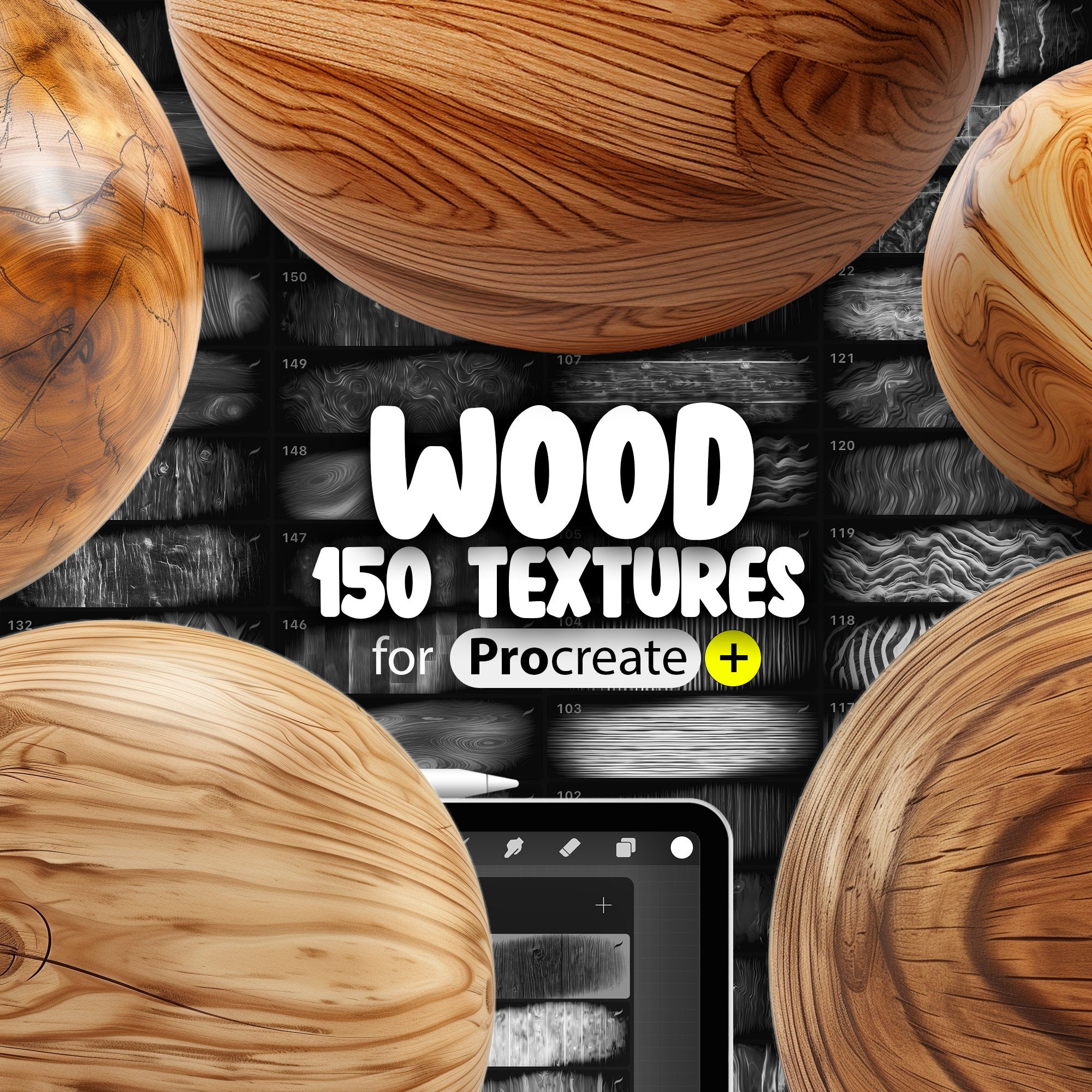 150 Procreate Wood Texture Brushes