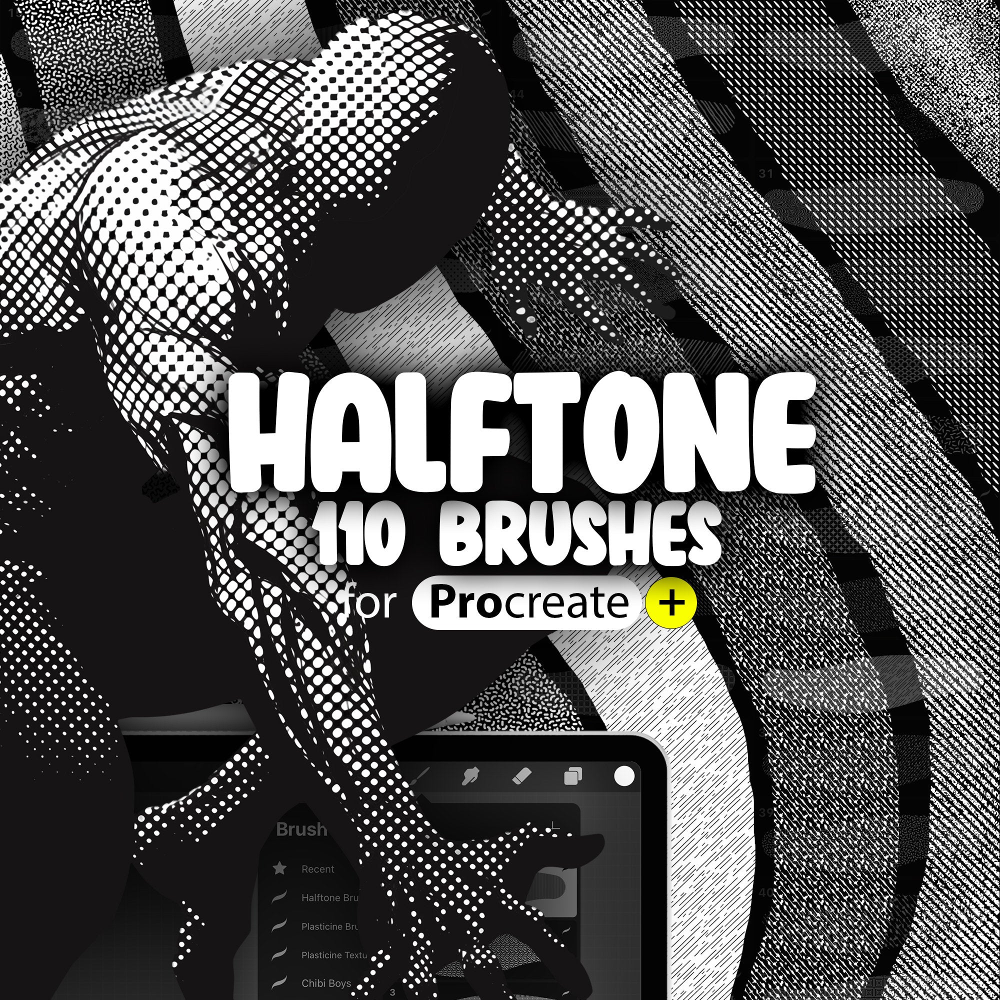 110 Procreate Halftone Brushes