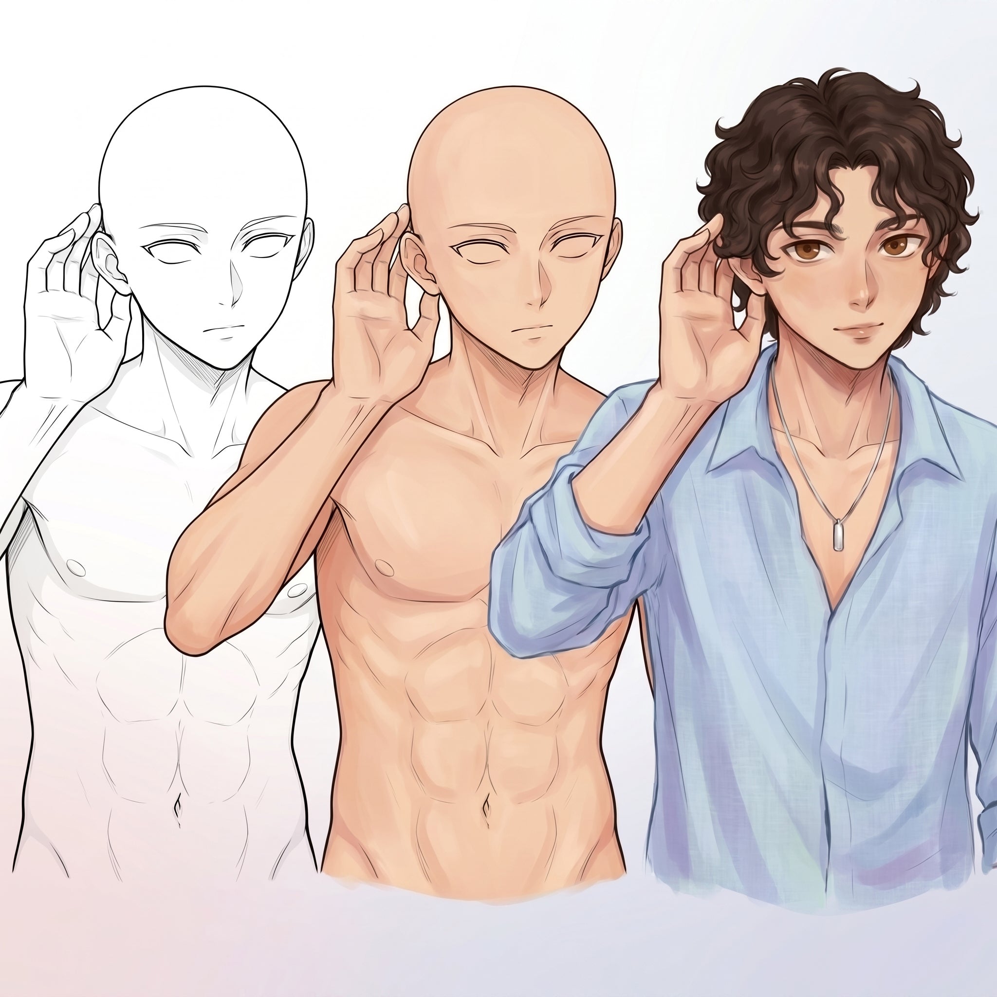 35 Procreate Anime Boys Stamp Brushes