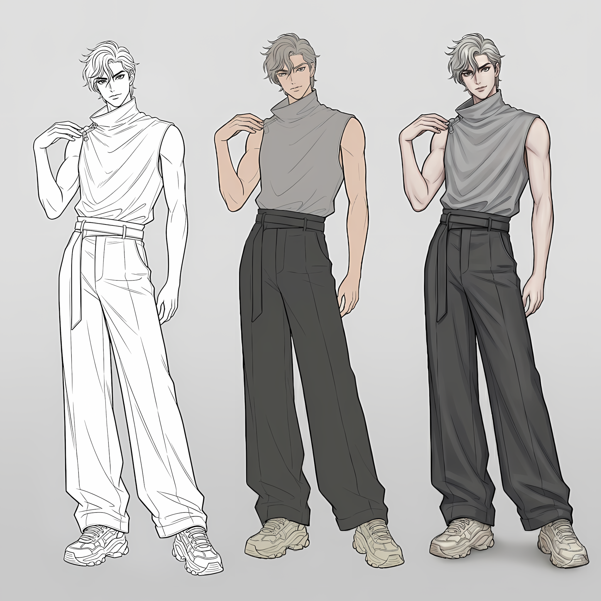 25 Procreate Manhwa Men Character Poses Stamps Brushes