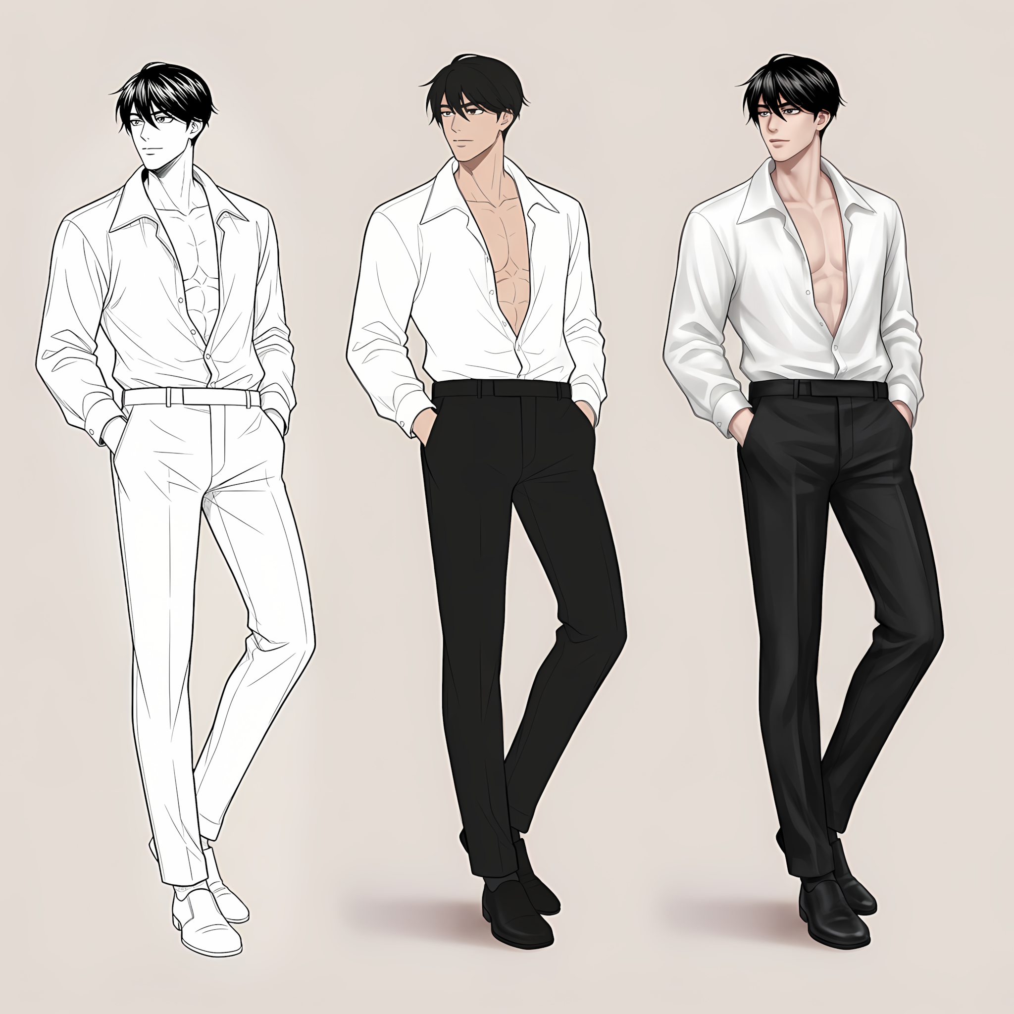 25 Procreate Manhwa Men Character Poses Stamps Brushes