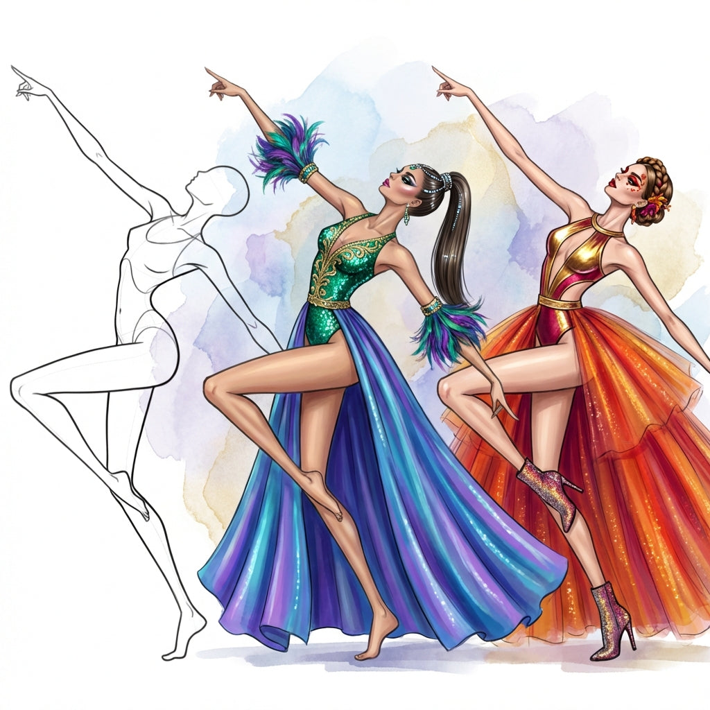 20 Procreate Dancing Croquis Poses Stamp Brushes