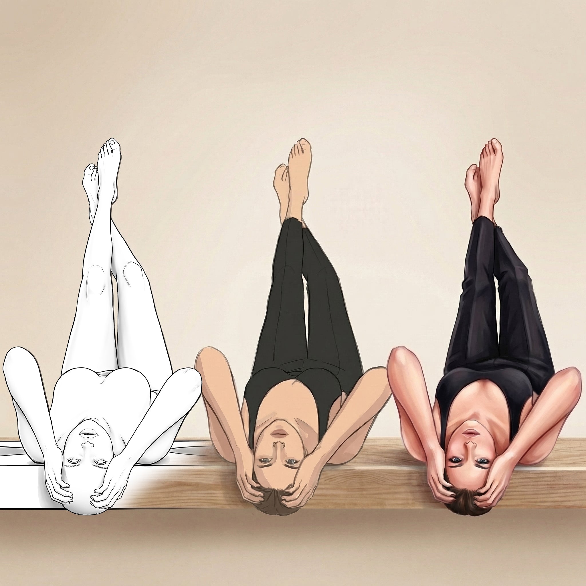 20 Procreate Female Crouching Poses Stamps Brushes