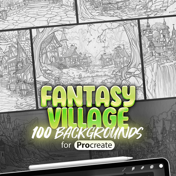 100 Procreate Fantasy Village Backgrounds – ProCreativeBreeze