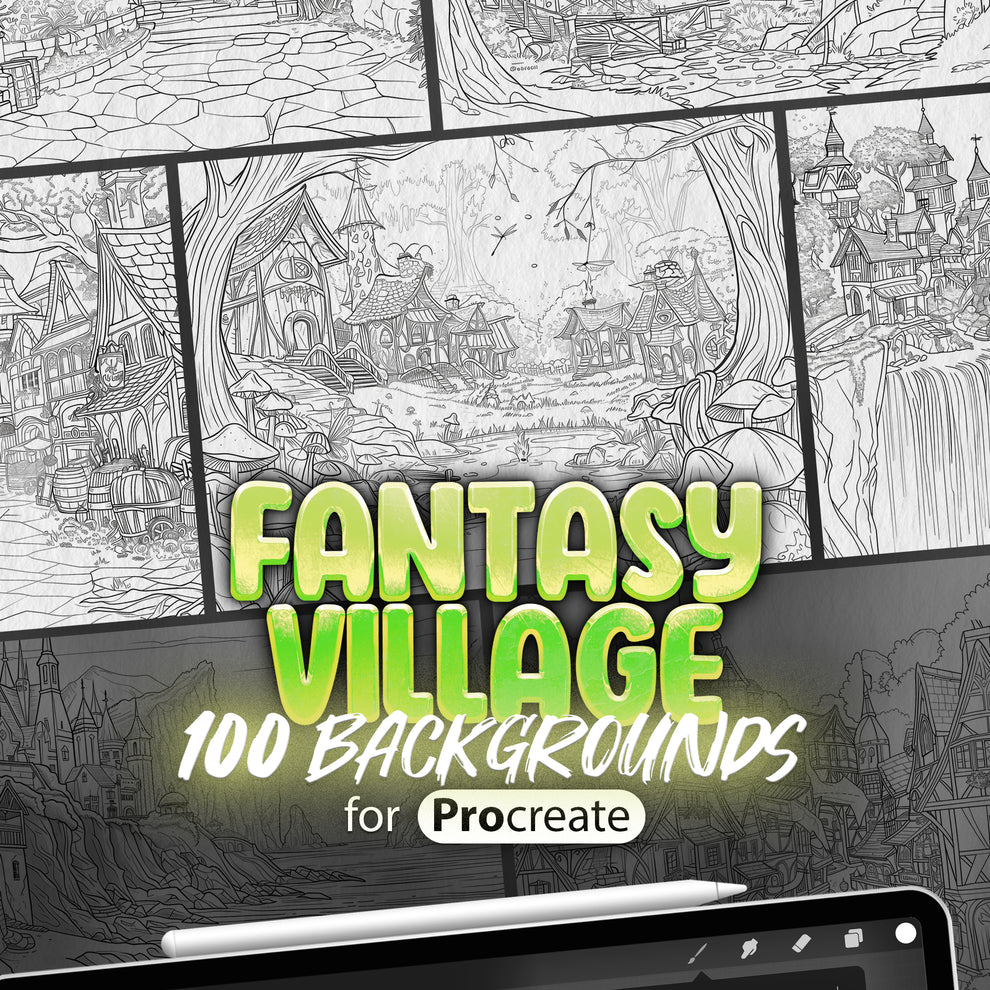 100 Procreate Fantasy Village Backgrounds | Procreate Fairytale Villag ...