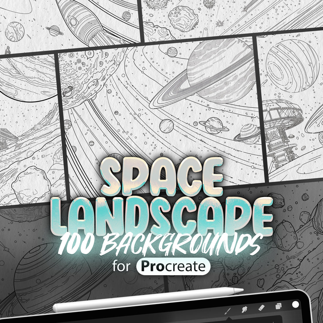 100 Procreate Space Backgrounds, Procreate Cosmos Stamps, Procreate Ce ...