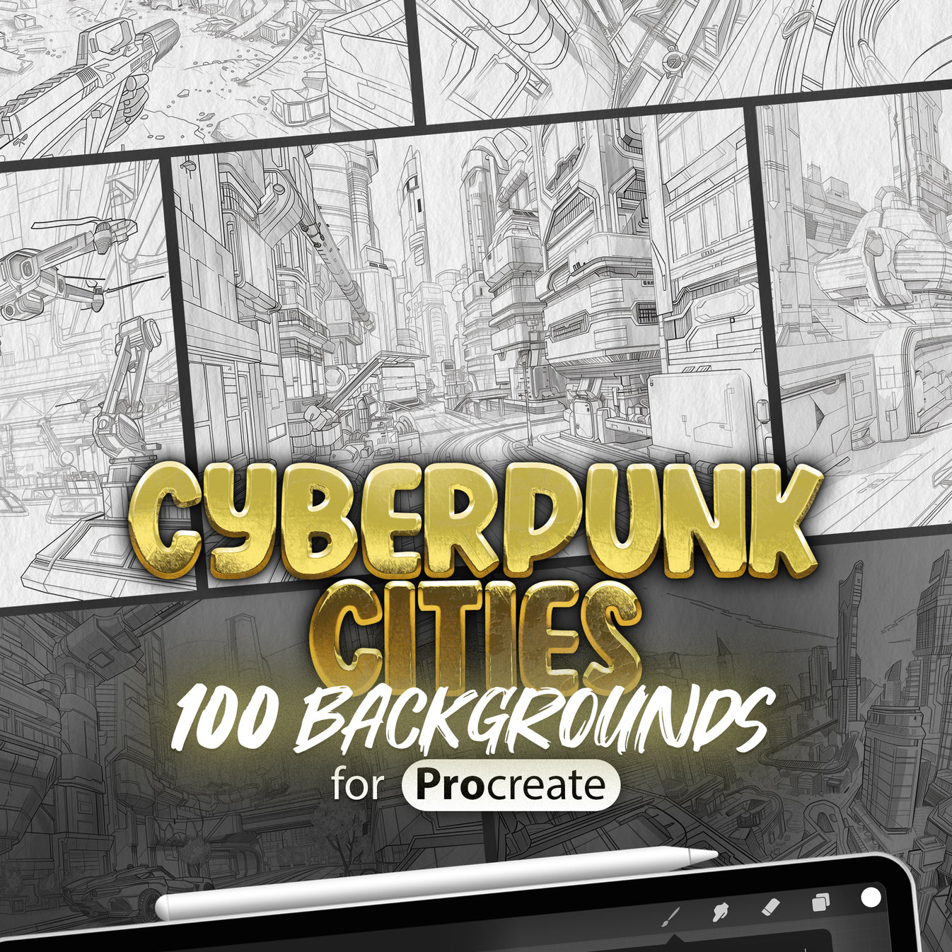 100 Procreate Cyberpunk Cities Backgrounds, Procreate Cyberpunk Street ...