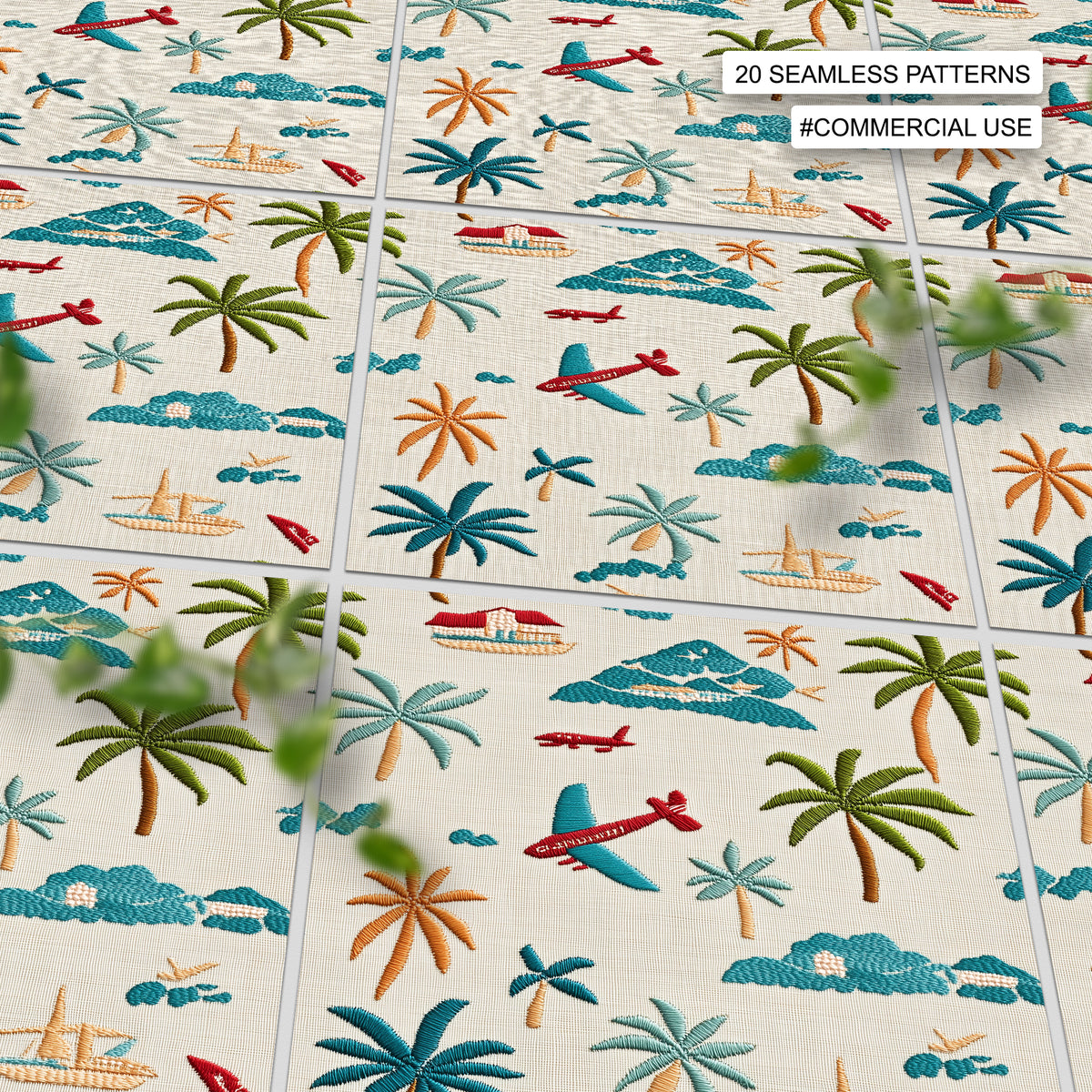 Pattern Texture Travel Kit 20 Travel Adventures Embroidery Seamless Pattern – ProCreativeBreeze