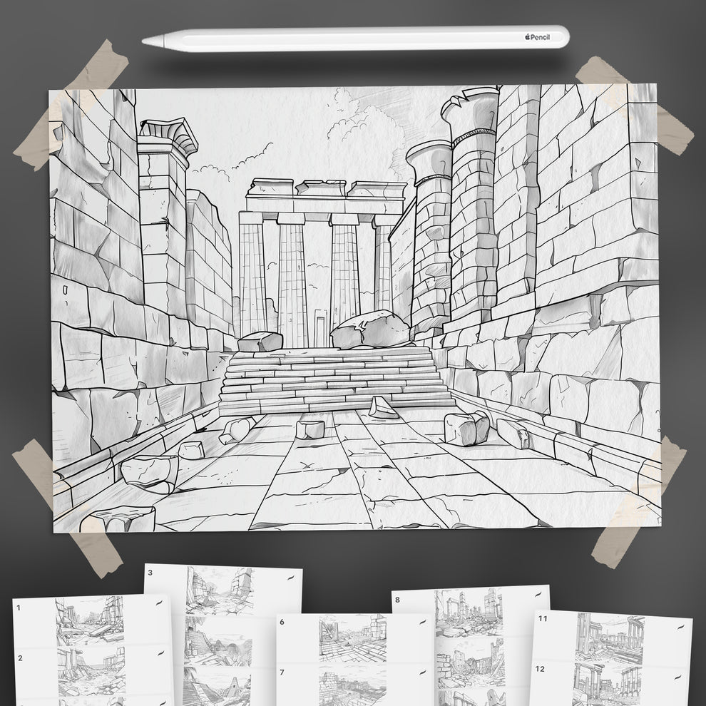 100 Procreate Ancient Ruins Backgrounds Procreate Greek Ruins Stamps