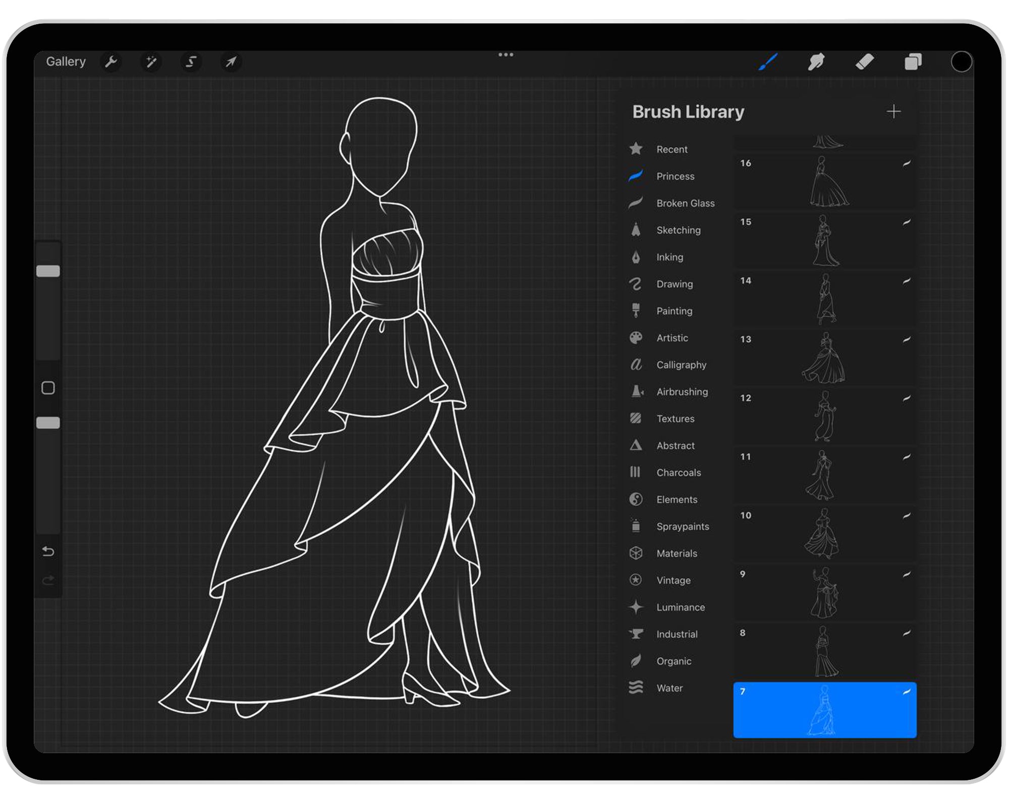 30 Princesses Stamps for Procreate