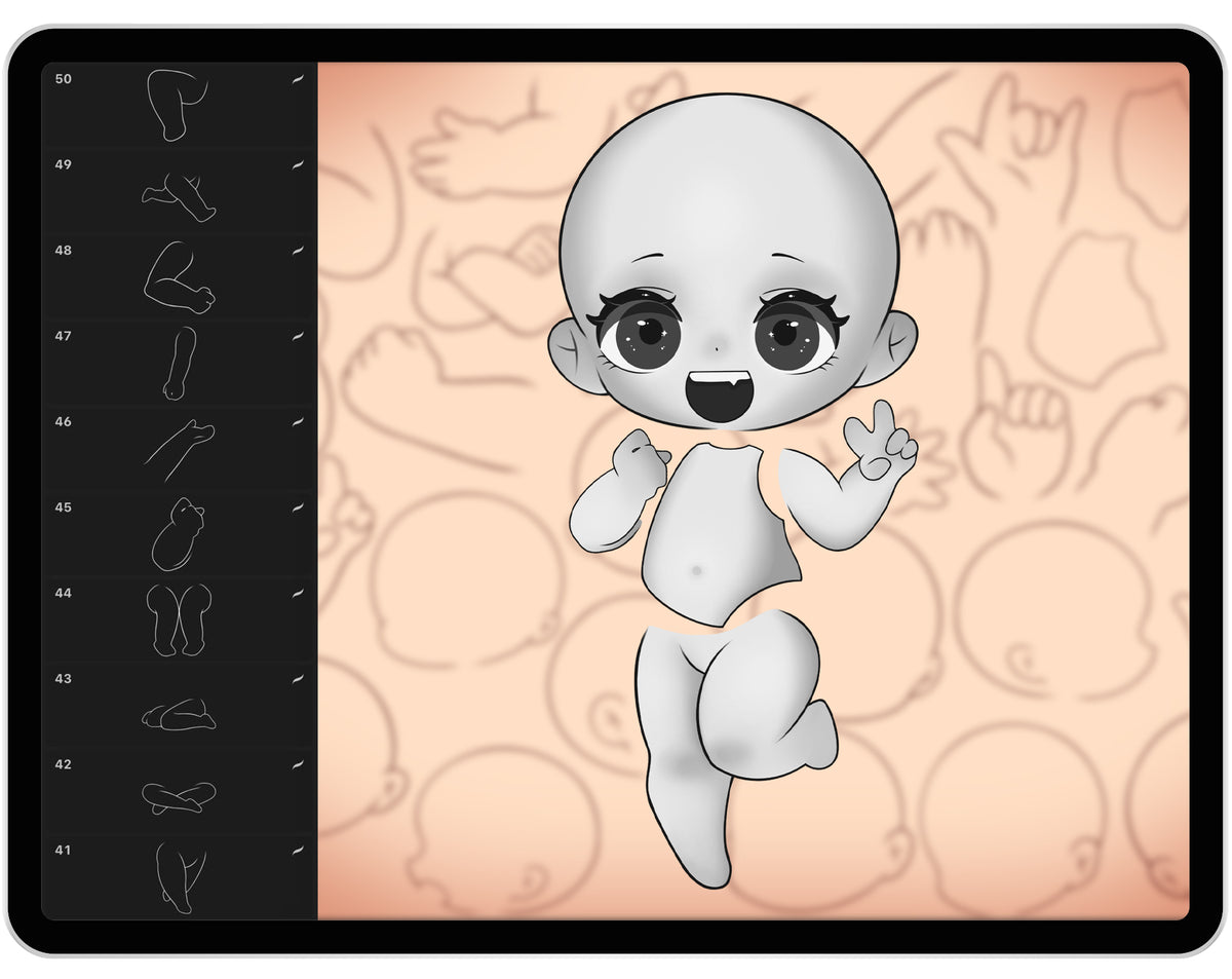 50 Chibi Pose Maker for Procreate – ProCreativeBreeze