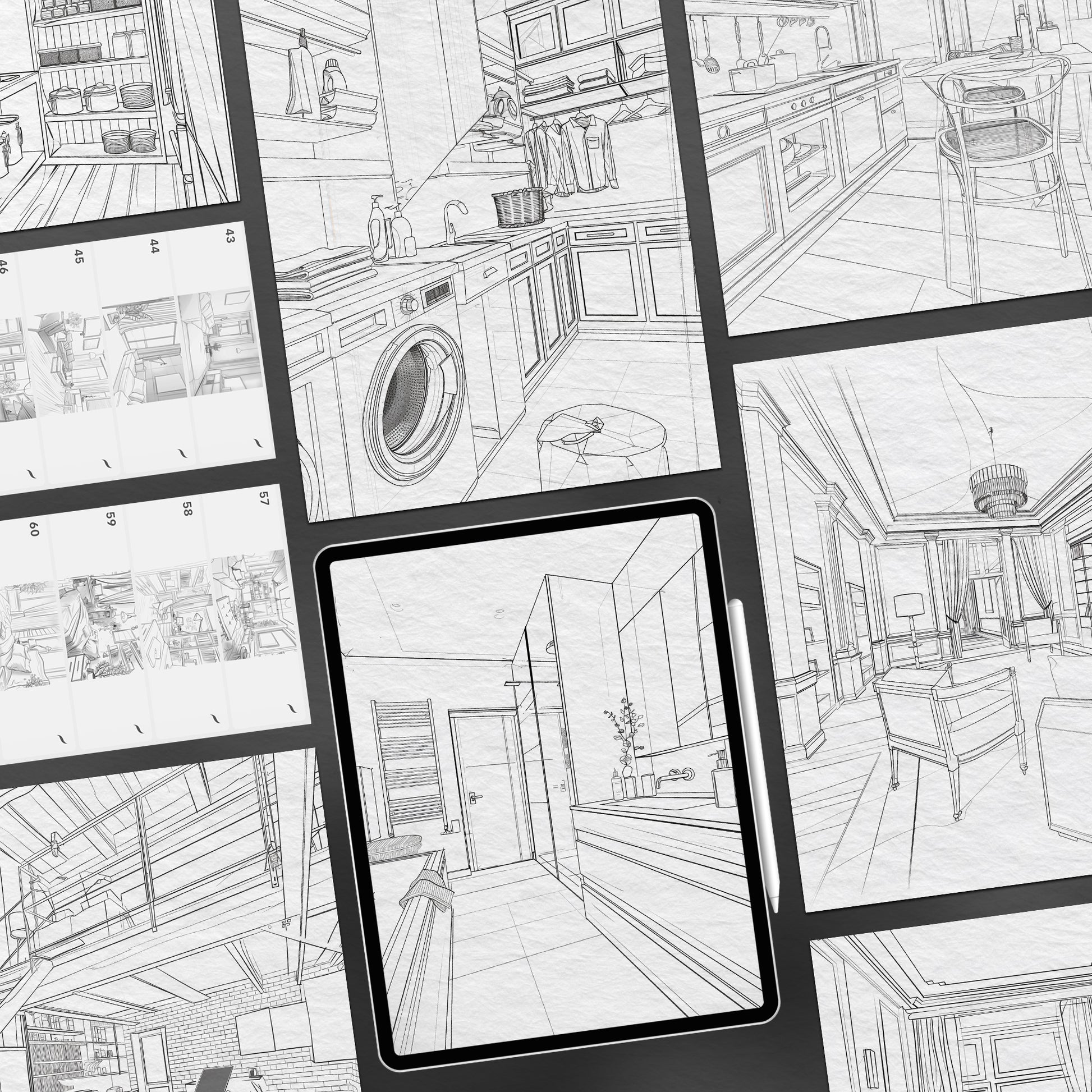 100 Procreate Rooms 2 Backgrounds Brushes – ProCreativeBreeze