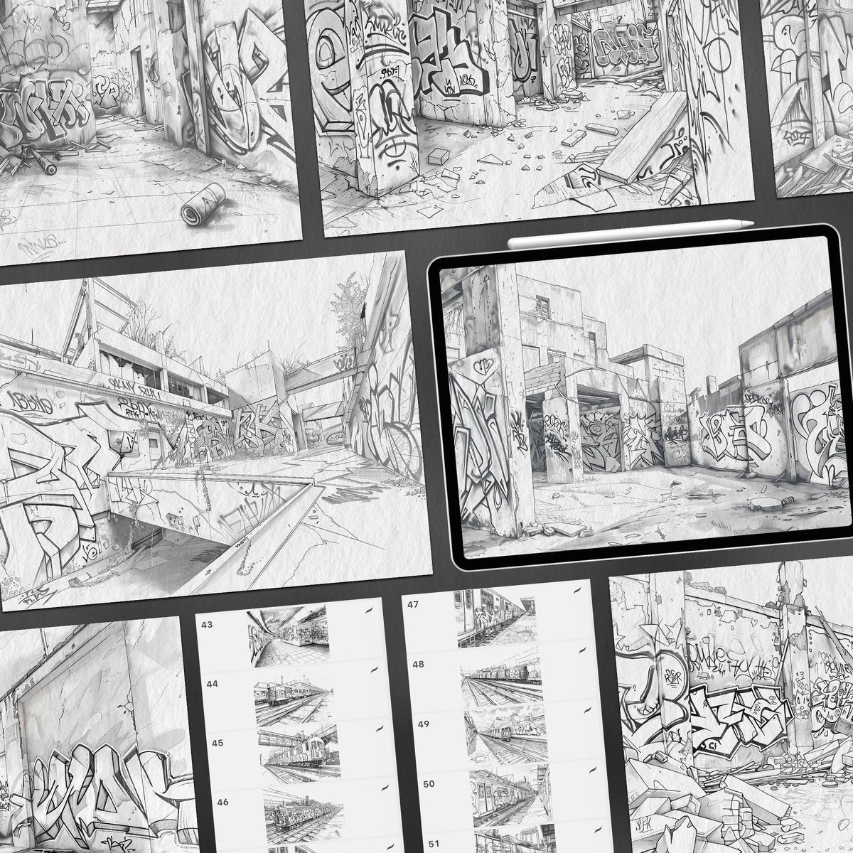 Procreate Computer Backgrounds 100 Procreate Graffiti Walls Backgrounds Brushes – ProCreativeBreeze