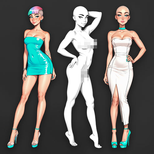 150 Procreate Model Poses Stamps Brushes – ProCreativeBreeze