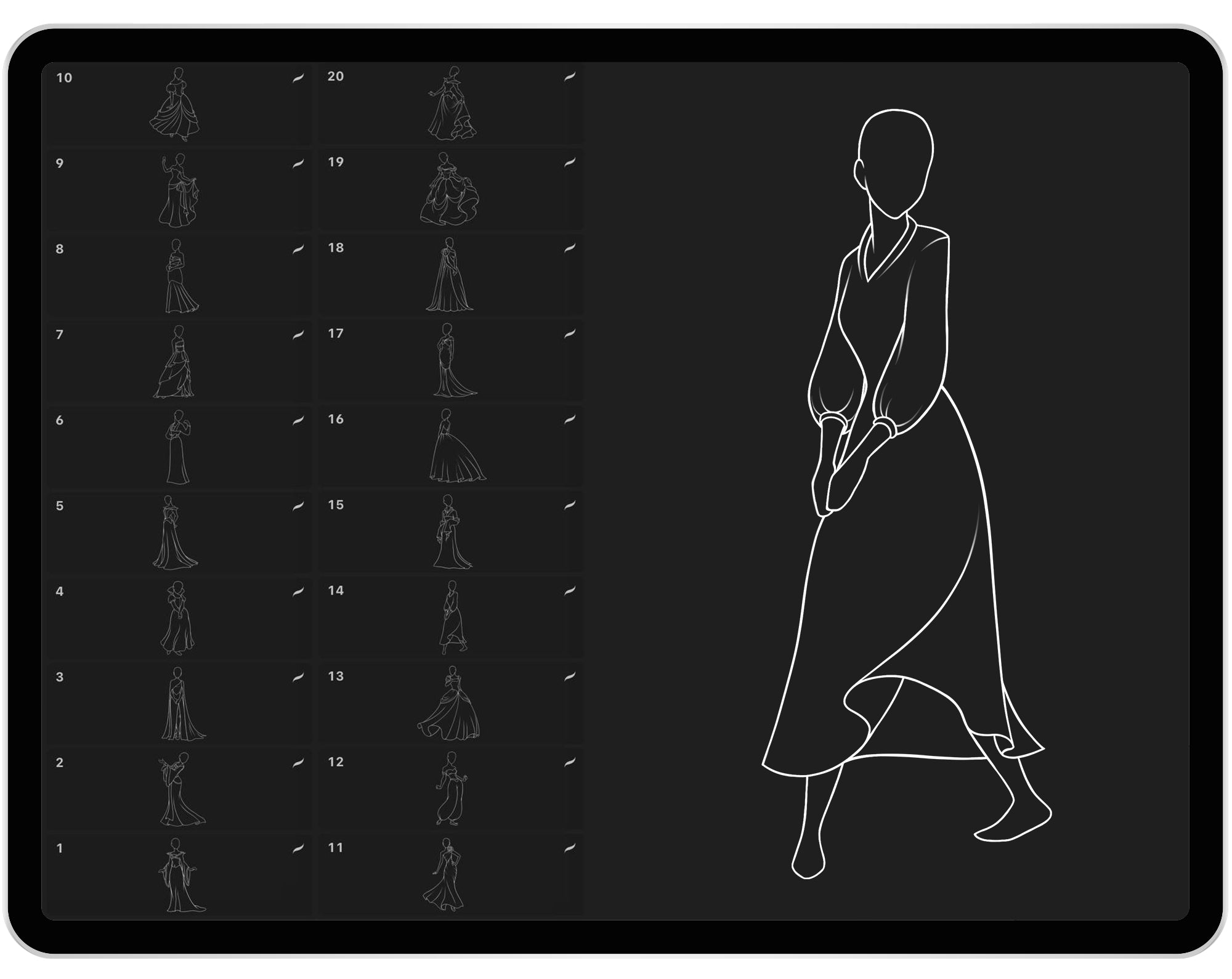 30 Princesses Stamps for Procreate