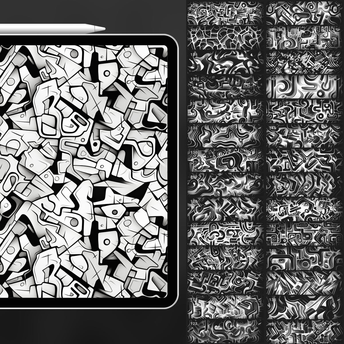 150 Procreate Graffiti Pattern Brushes – ProCreativeBreeze
