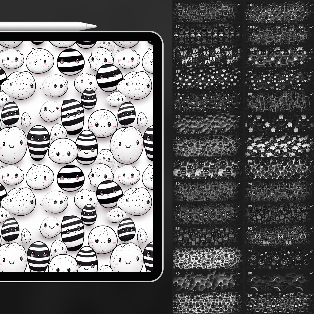 100 Procreate Kawaii Pattern Brushes – ProCreativeBreeze