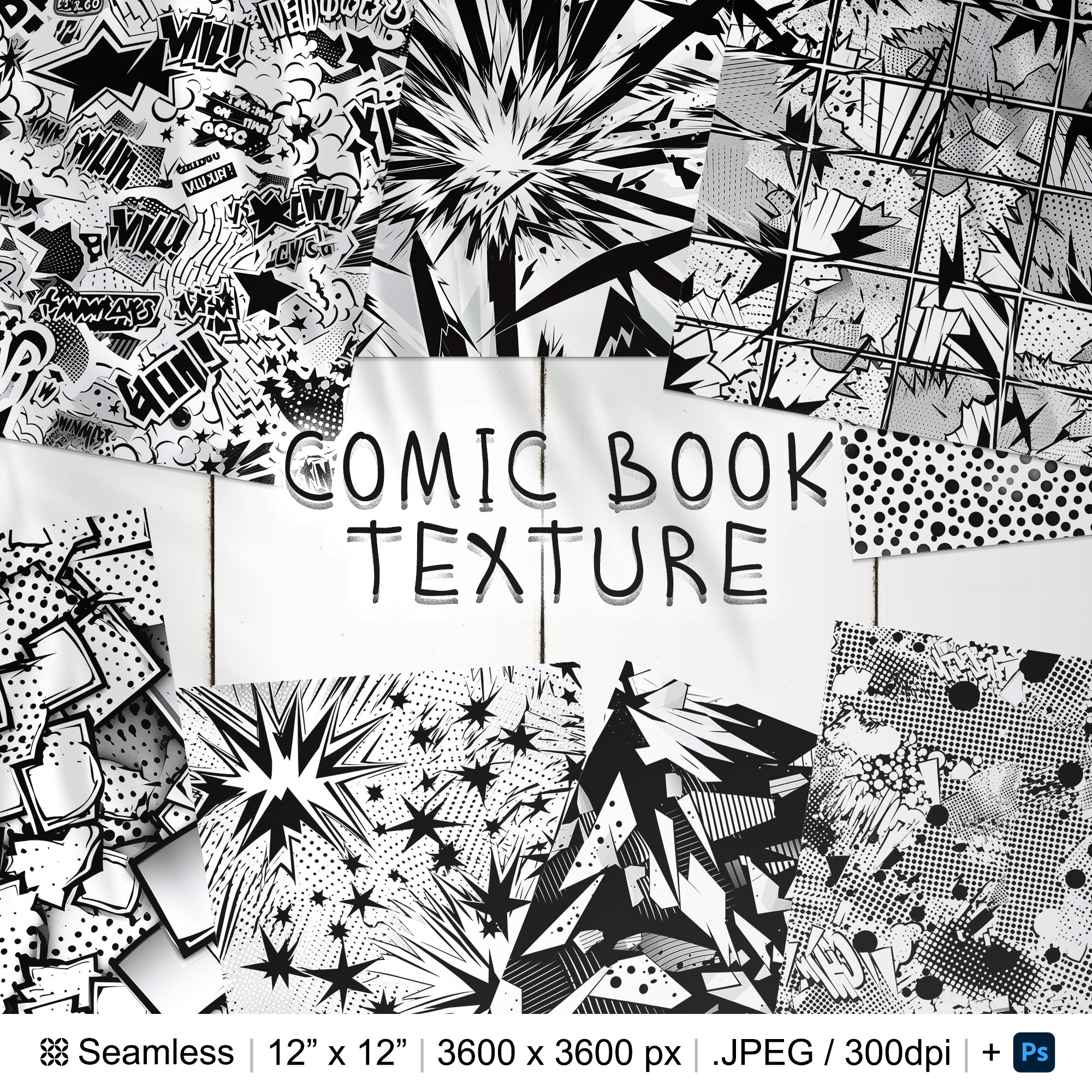 186 Comic Book Seamless Pattern | Digital Seamless Pattern Pop Art Cha ...