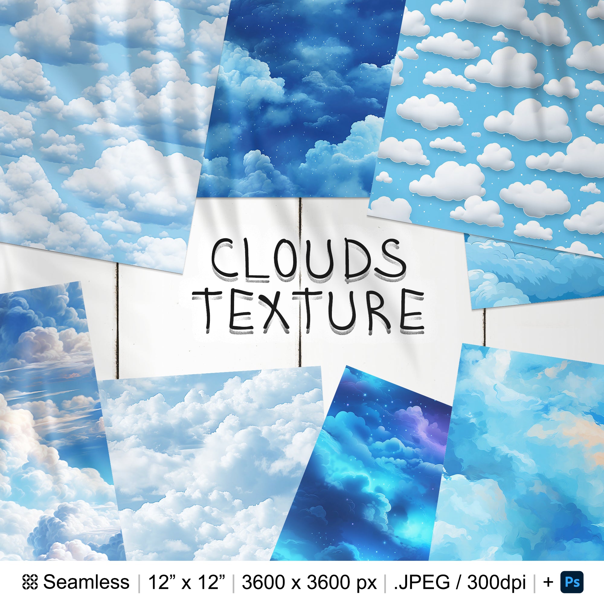 Random Cloud Pattern 131 Clouds Seamless Pattern – ProCreativeBreeze