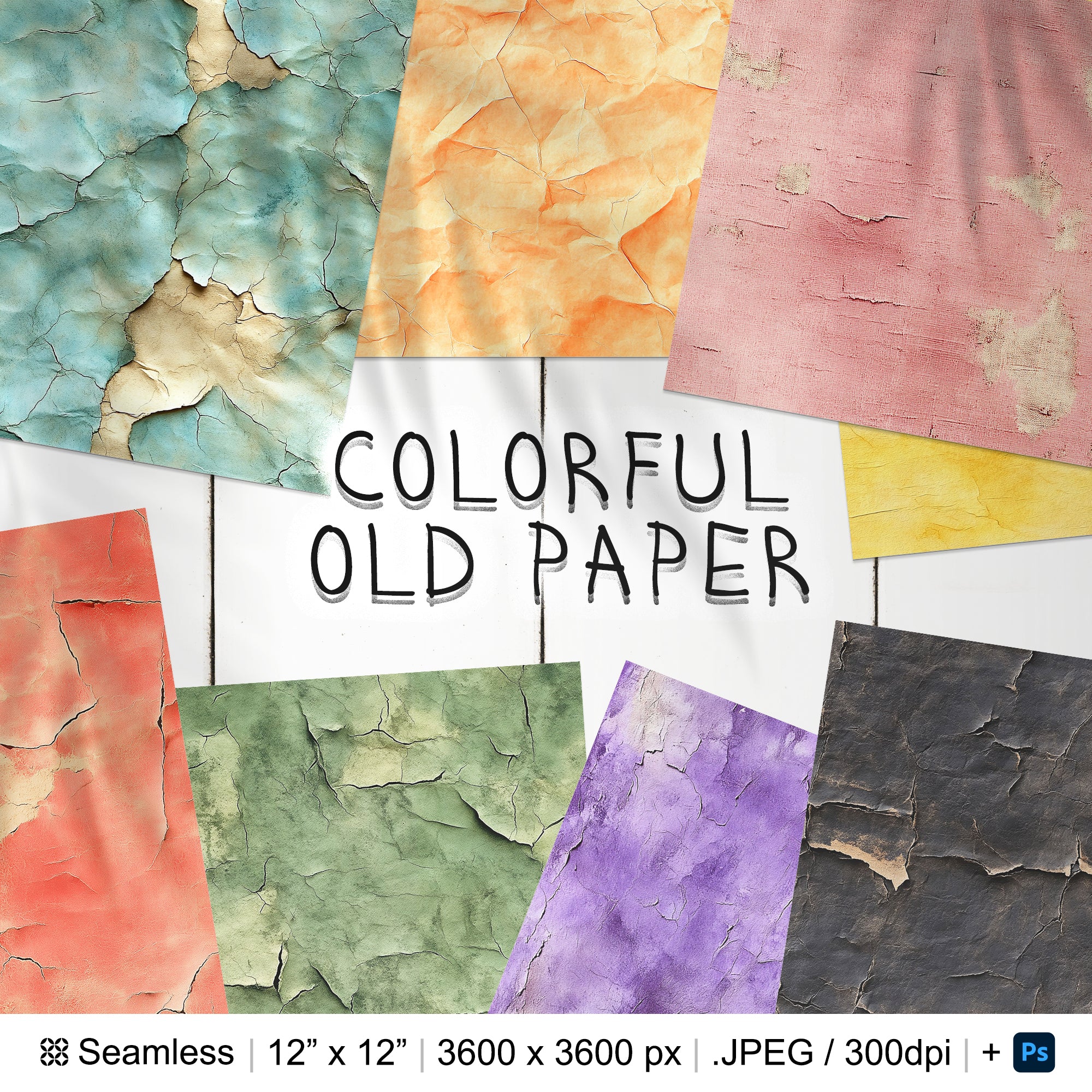 25 Colorful Old Paper Seamless Pattern Background | Canvas Digital Seamless Pattern | Digital Paper | Photoshop Old Vintage Paper Patterns