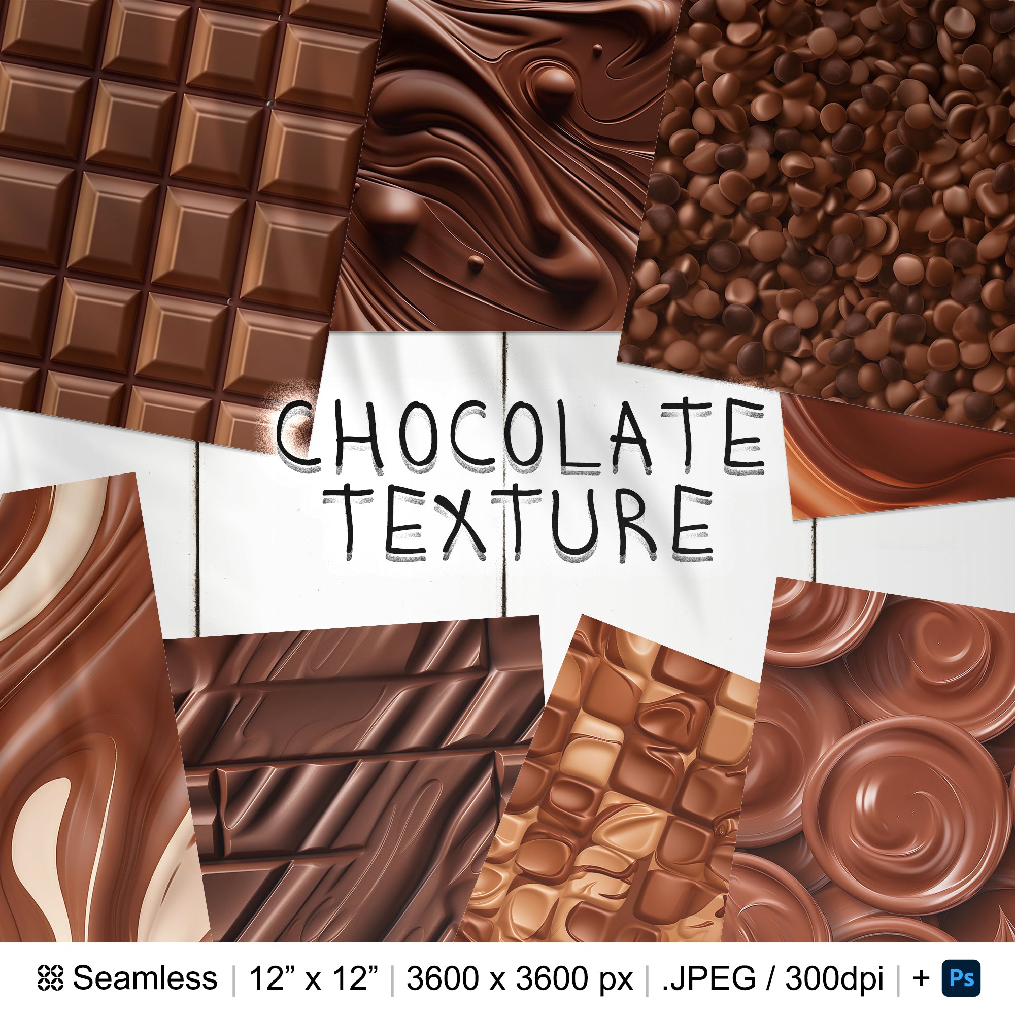 149 Chocolate Seamless Pattern | Digital Seamless Pattern Chocolate Bar | 3d Chocolate Digital Paper | Photoshop Creamy Chocolate Patterns