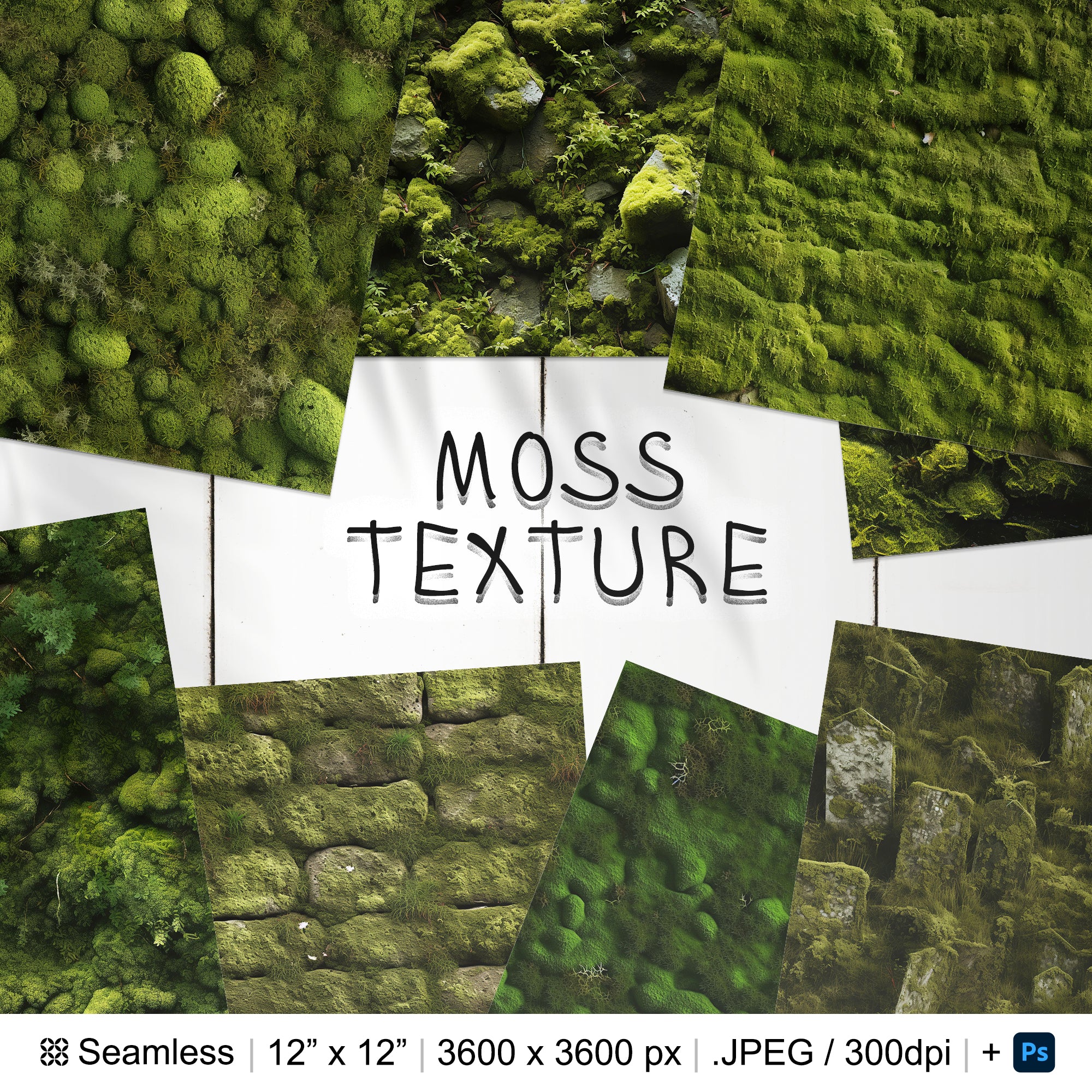 95 Moss Seamless Pattern | Digital Seamless Pattern Forest Moss | 3d Moss Digital Paper | Photoshop Moss Patterns | Anophyte Patterns