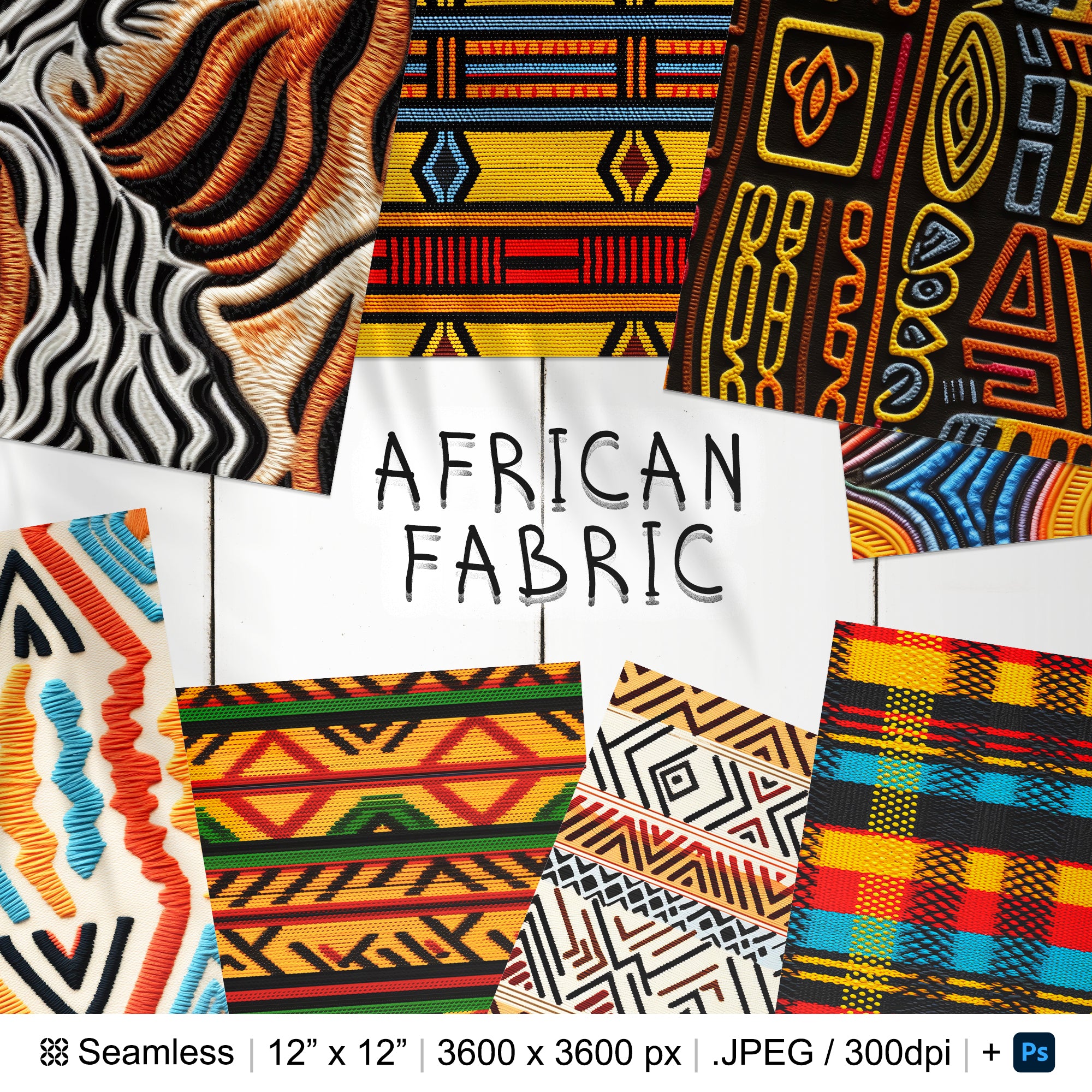 217 African Fabric Seamless Pattern Background | Digital Seamless Pattern Geometric African Embroidery | Digital Paper | Photoshop Pattern