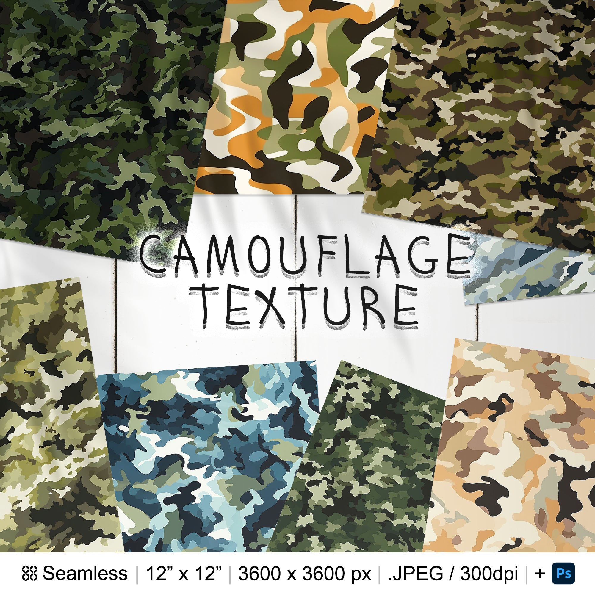 138 Camouflage Seamless Pattern Background | Digital Seamless Pattern Army Camouflage | 3d Camouflage Digital Paper | Photoshop Camouflage