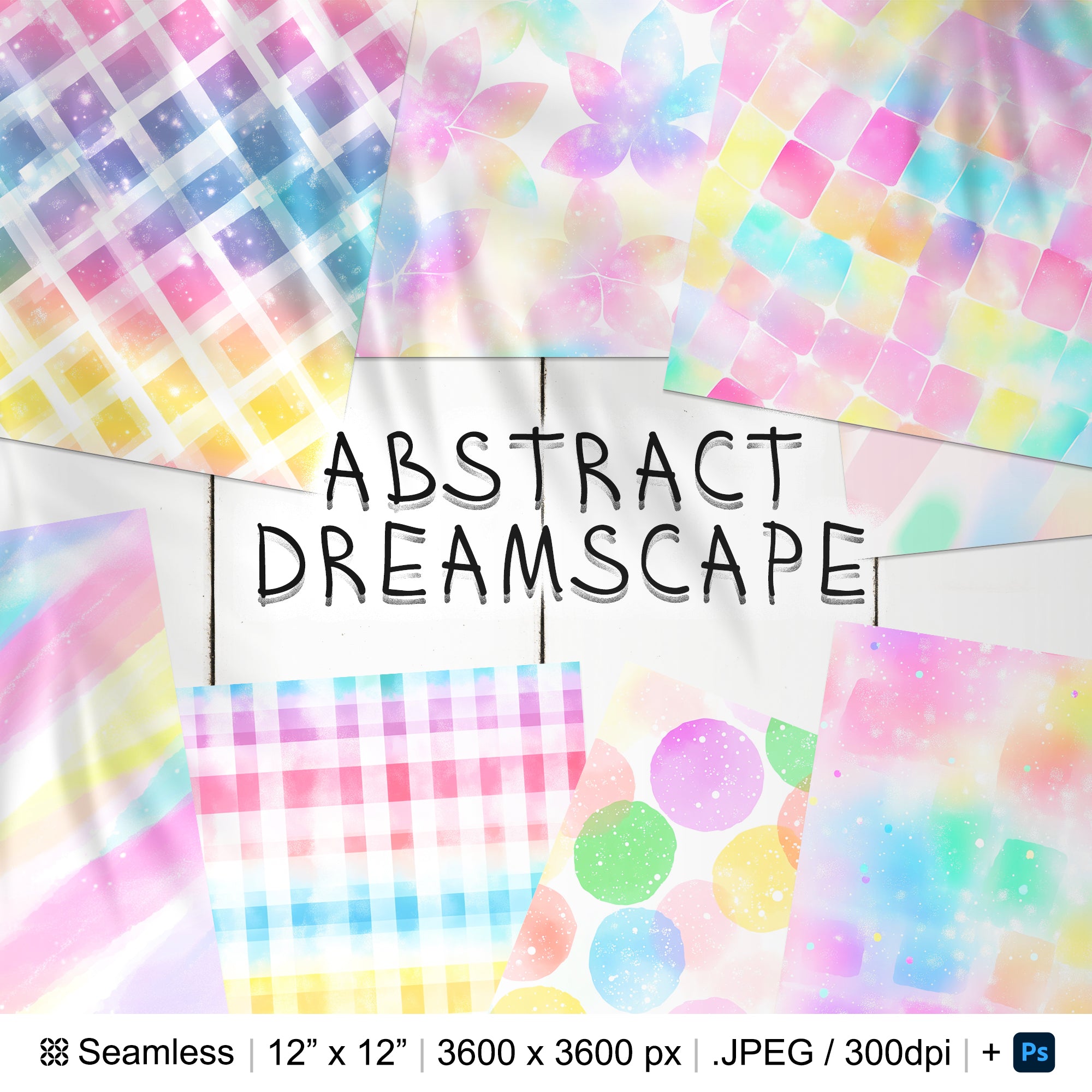 25 Abstract Dreamscape Seamless Pattern | Abstract Geometric Digital Seamless Texture | Abstract Digital Paper | Photoshop Abstract Patterns