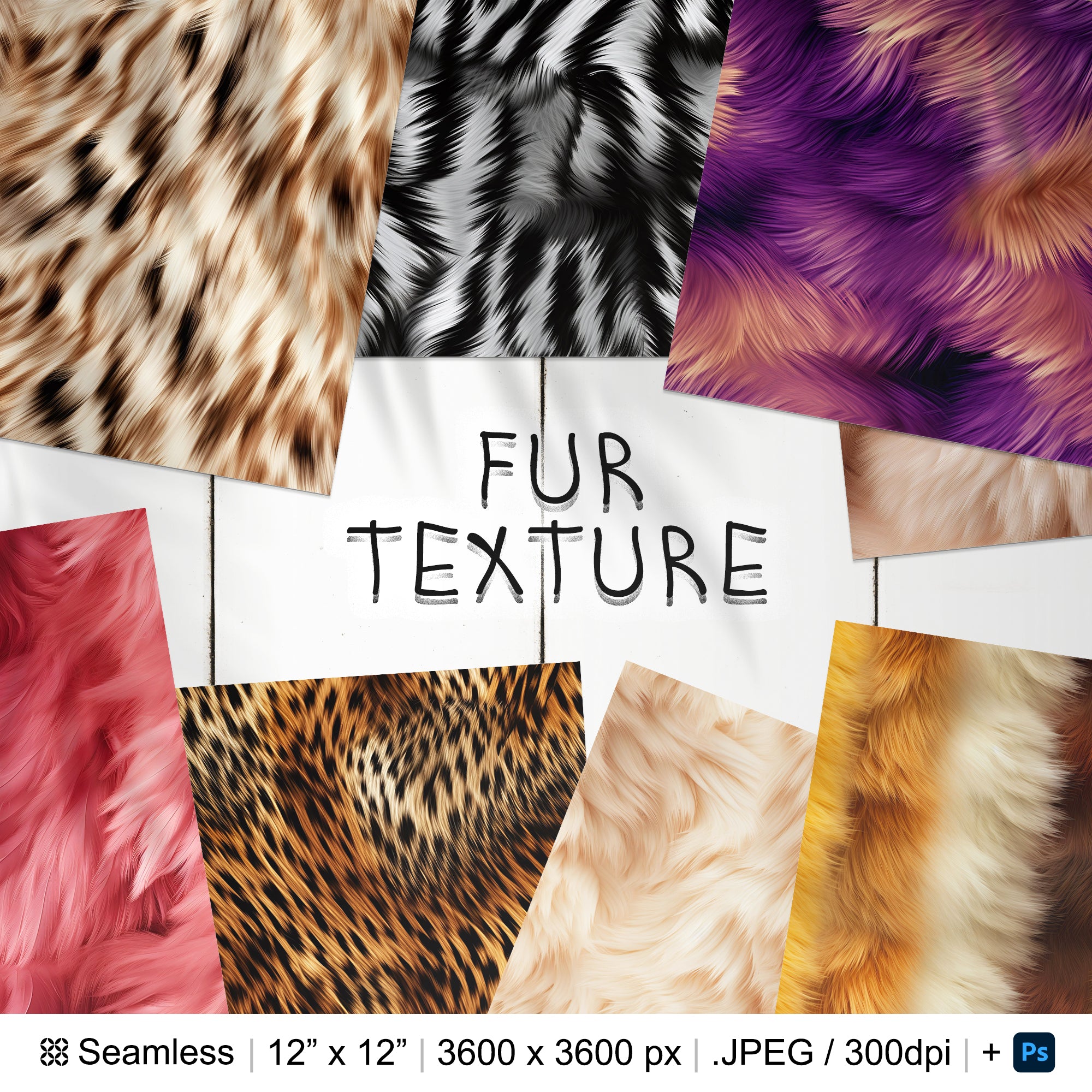 144 Fur Seamless Pattern | Digital Seamless Pattern Wool | 3d Woolly Fur Digital Paper | Photoshop Anmal Fur Patterns | Short Fur Pattern