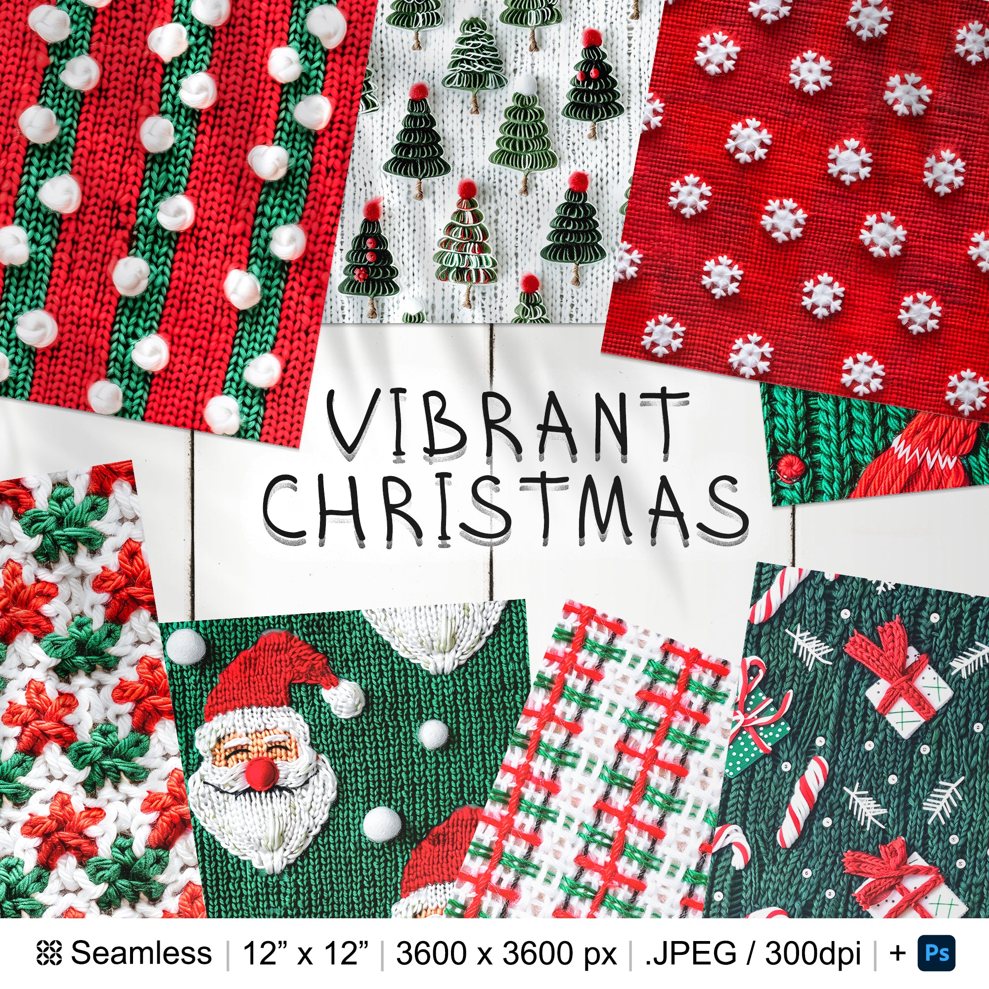 25 Christmas Embroidery Pattern | Christmas Santa Digital Seamless Pattern | Christmas Digital Paper | Photoshop Christmas Tree Patterns