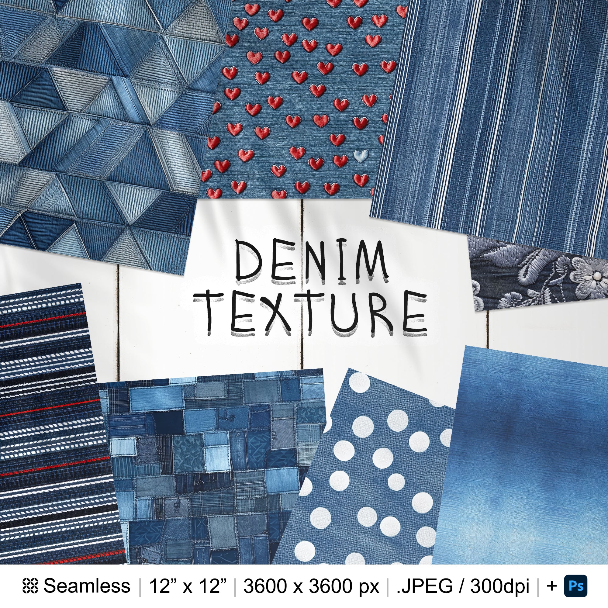 138 Denim Seamless Pattern | Digital Seamless Pattern Jeans Fabric Embroidery | 3d Denim Fabric Digital Paper | Photoshop Denim Patterns