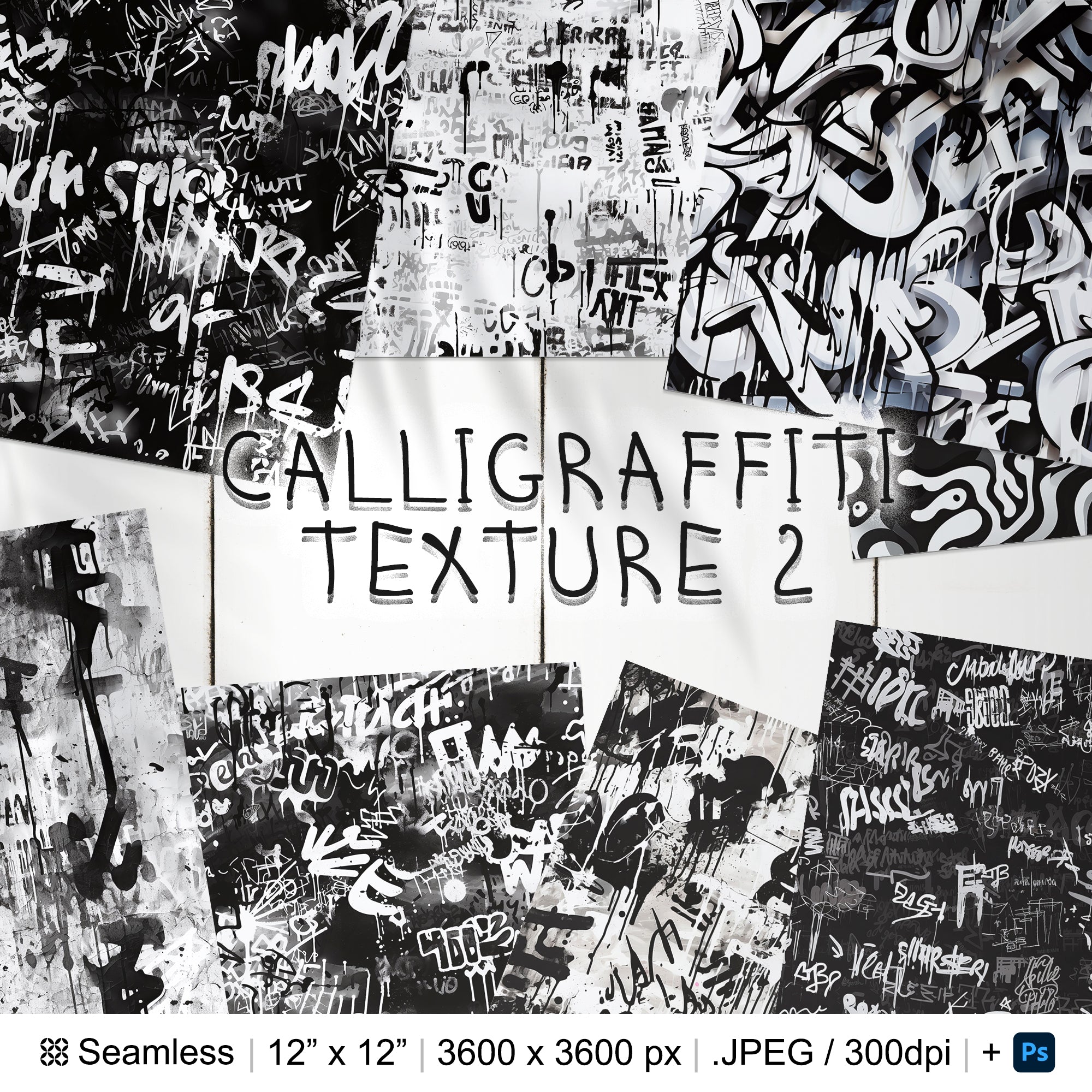 Calligraphiti Texture 152 Calligraffiti 2 Seamless Pattern | Digital Seamless Pattern Letter ...