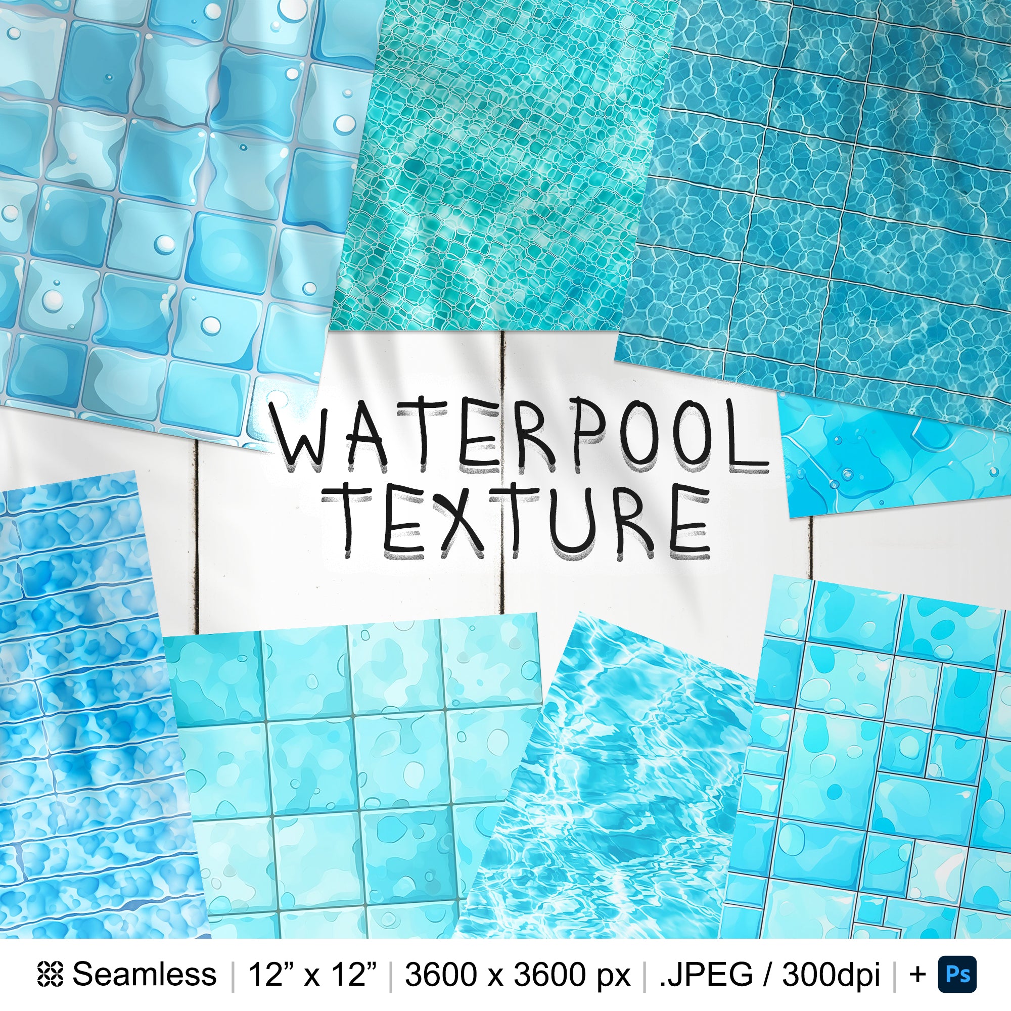 77 Water Pool Seamless Pattern | Digital Seamless Pattern Swimming Pool | 3d Pool Digital Paper | Photoshop Pool Patterns | Basin Pattern