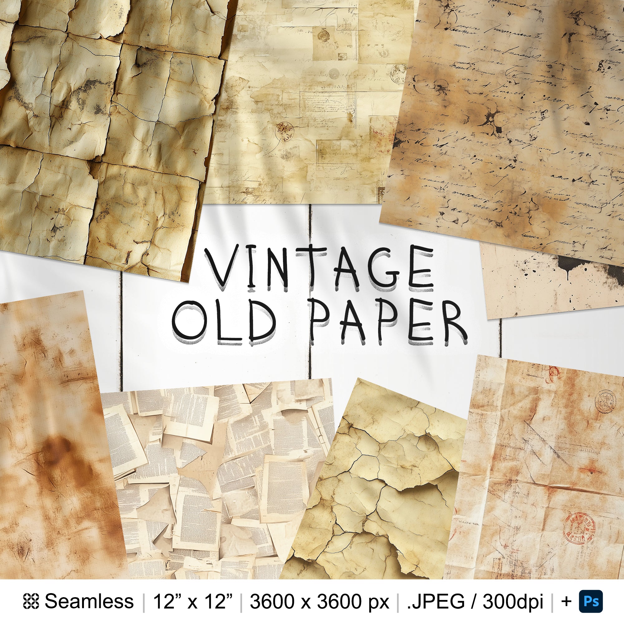 30 Vintage Old Paper Seamless Pattern Background | Old Canvas Digital Seamless Pattern | Vintage Digital Paper | Photoshop Vintage Old Paper