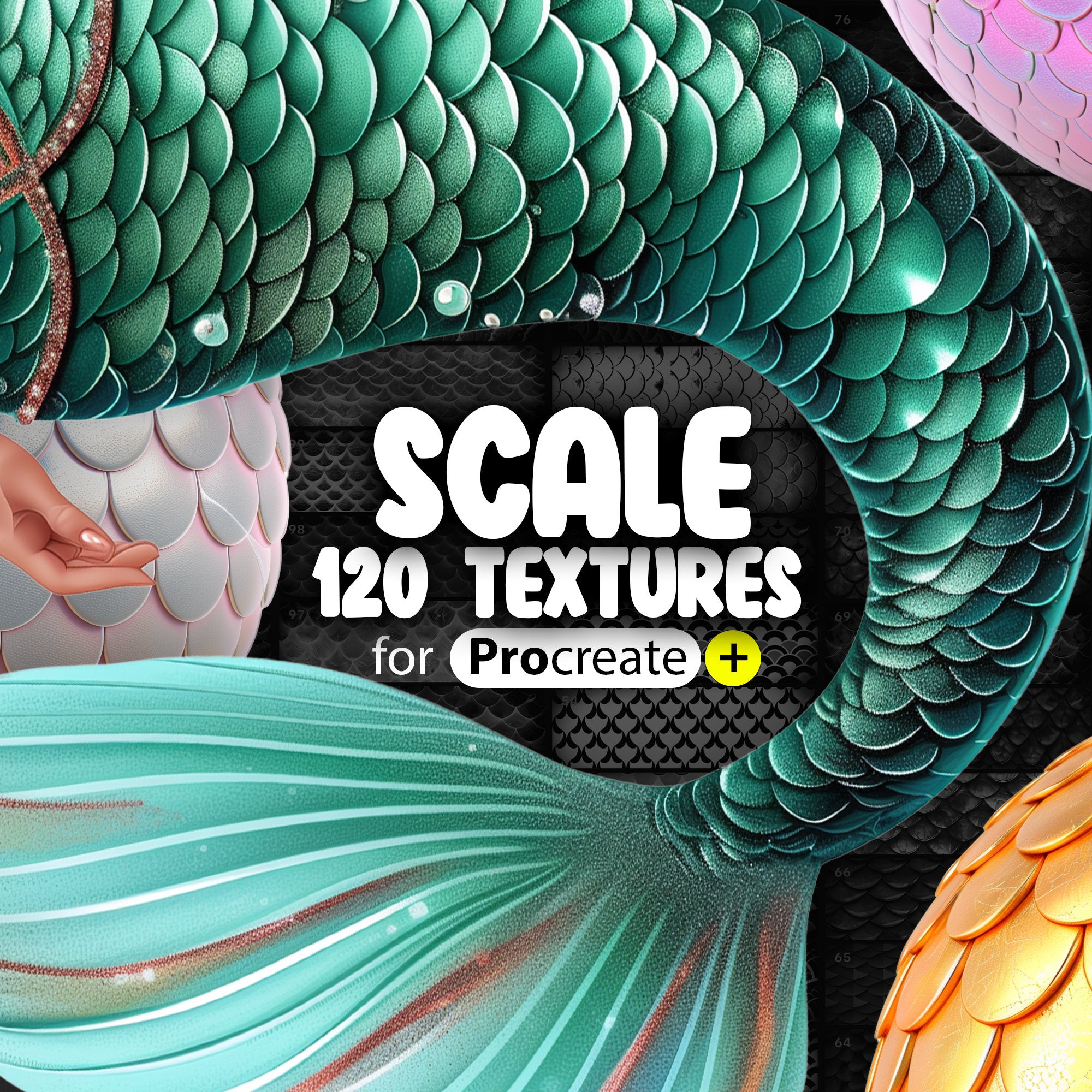 120 Procreate Scale Textures, Mermaid Scale Procreate Texture Seamless Brushes, Fish Scale Procreate Pattern, Dragon Scale Procreate