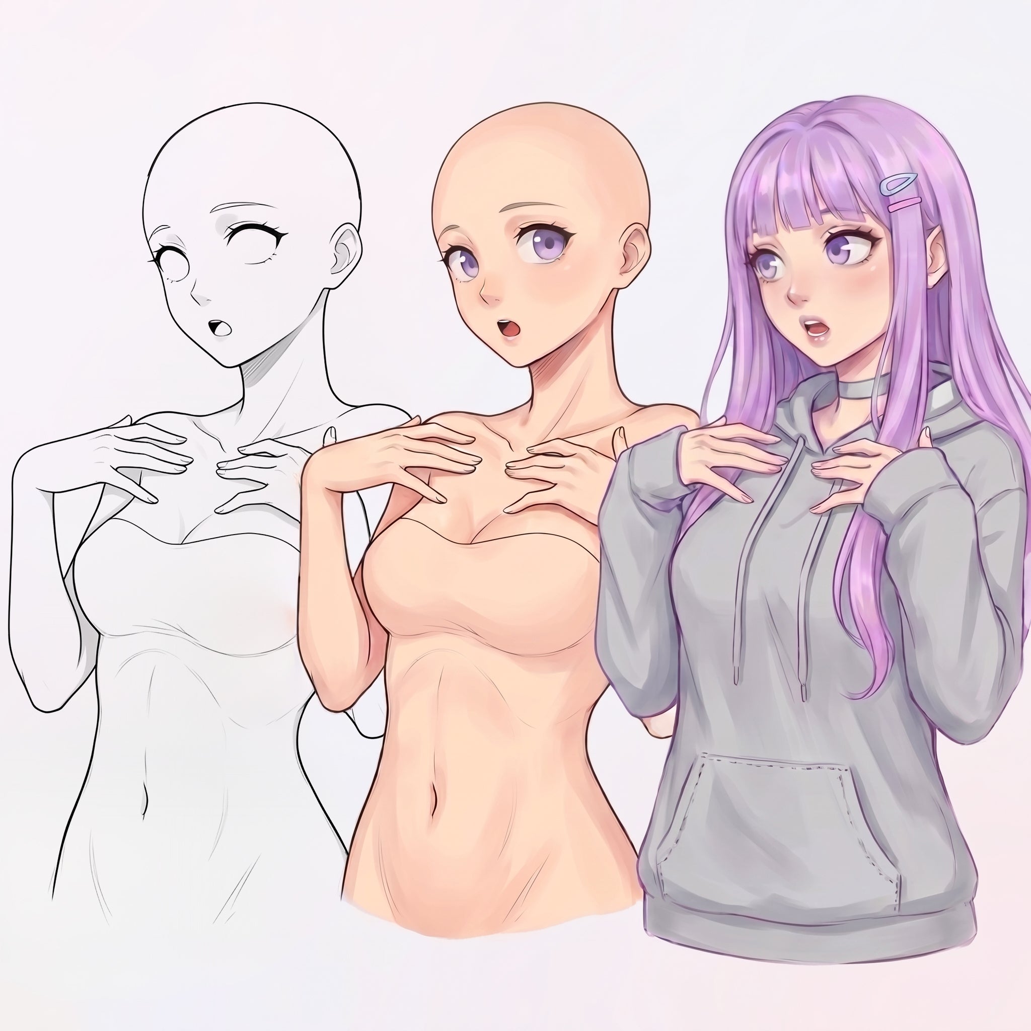 30 Procreate Anime Girls Stamp Brushes