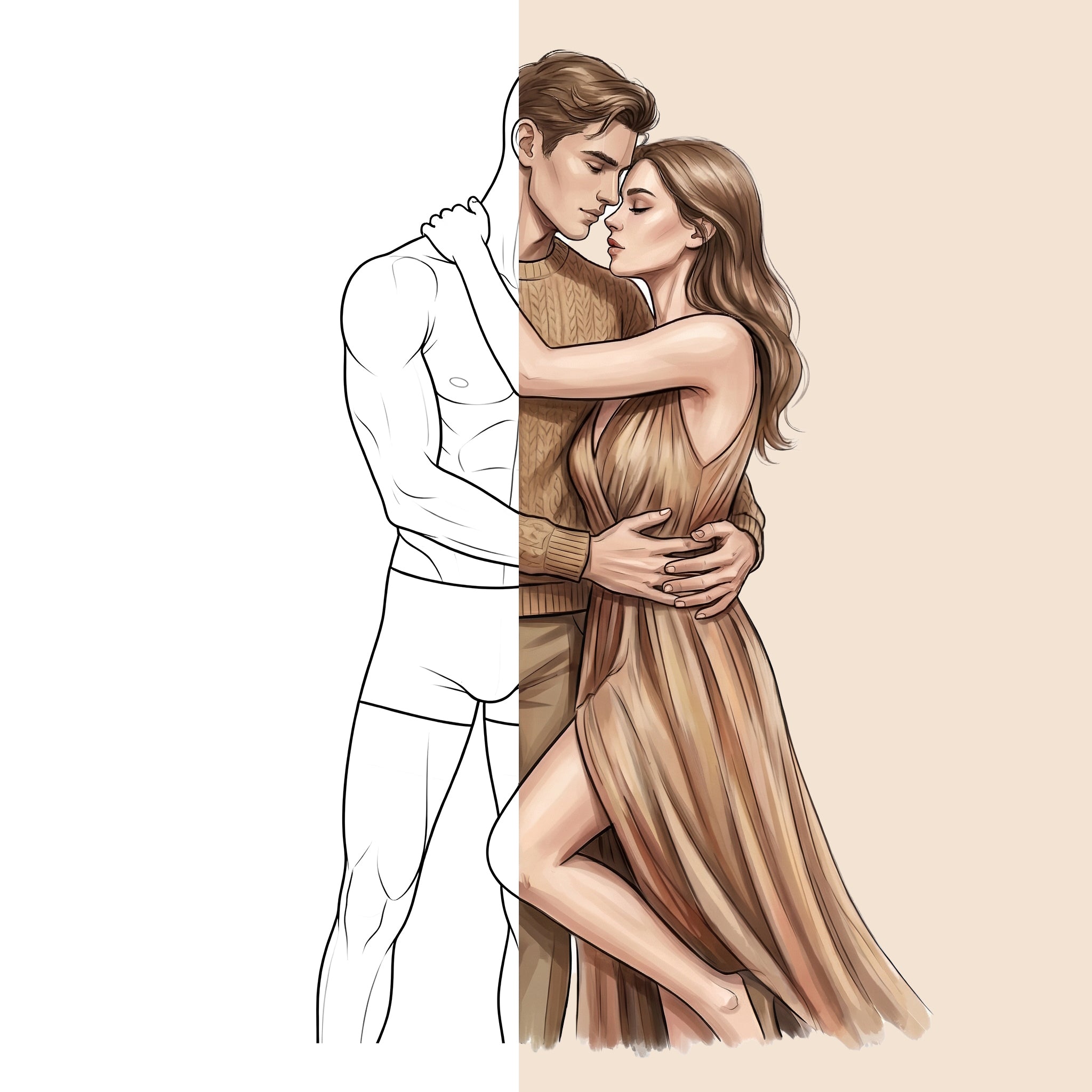 28 Procreate Couple Poses Stamp Brushes